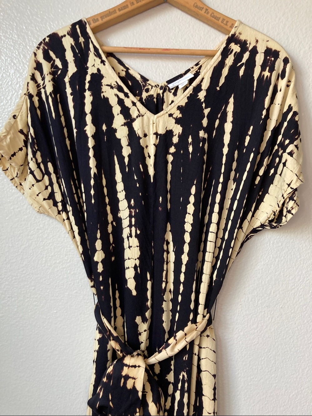 Pure Jill Elements Shibori Tie Dye relaxed fit midi maxi dress Viscose sz S TALL